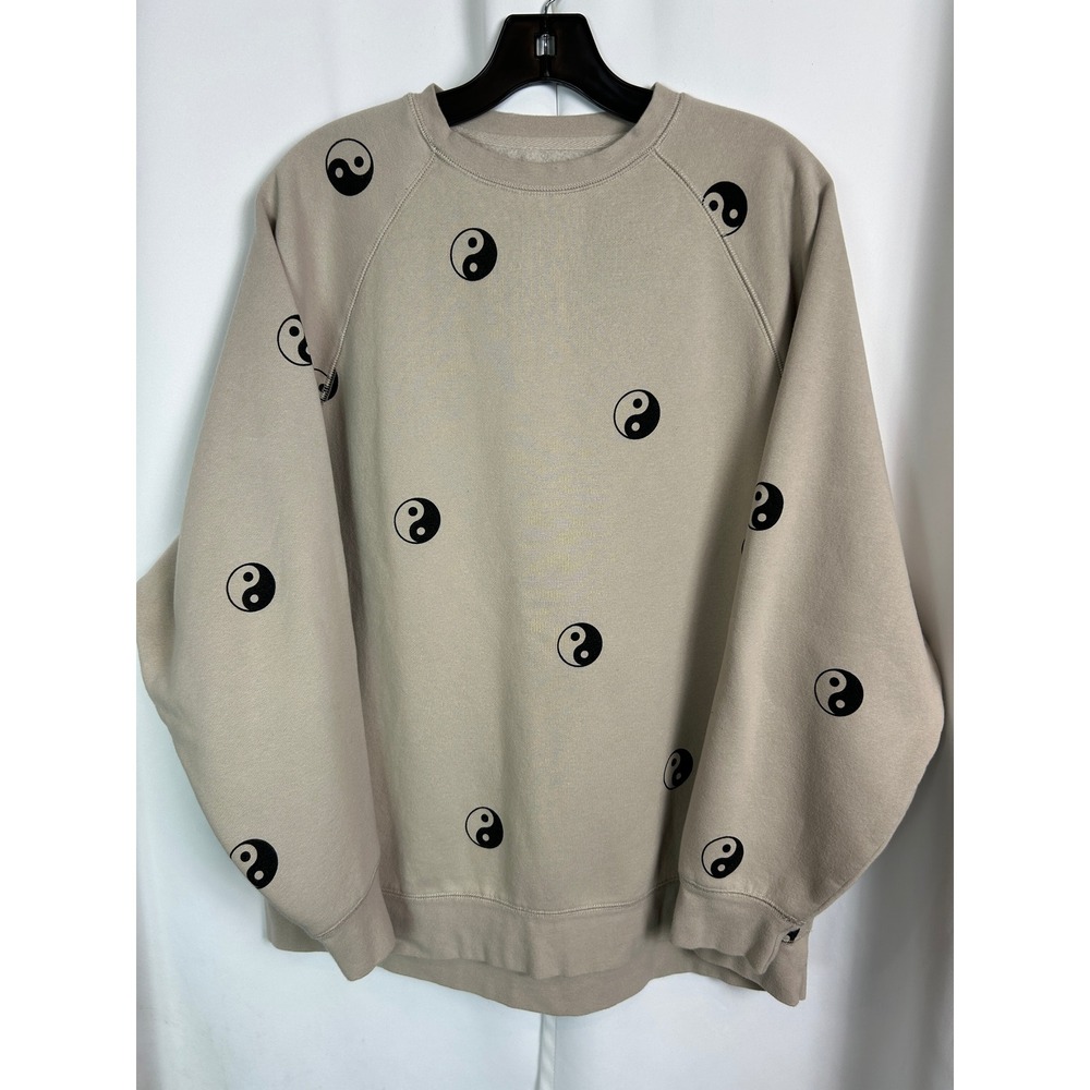 Brunette The Label Tan Yin Yang Print Crewneck Oversized Sweatshirt XS/S